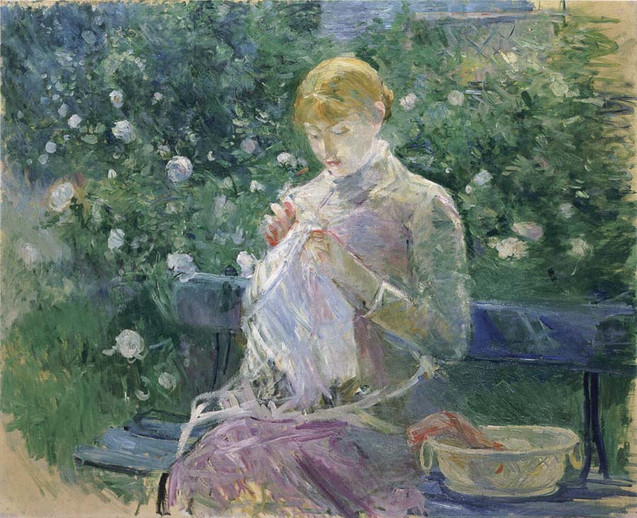 Pasie Sewing in the Garden at Bougival